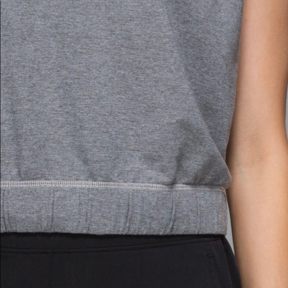 Lululemon Roll Up Crop Top Grey 2 - Picture 6 of 9